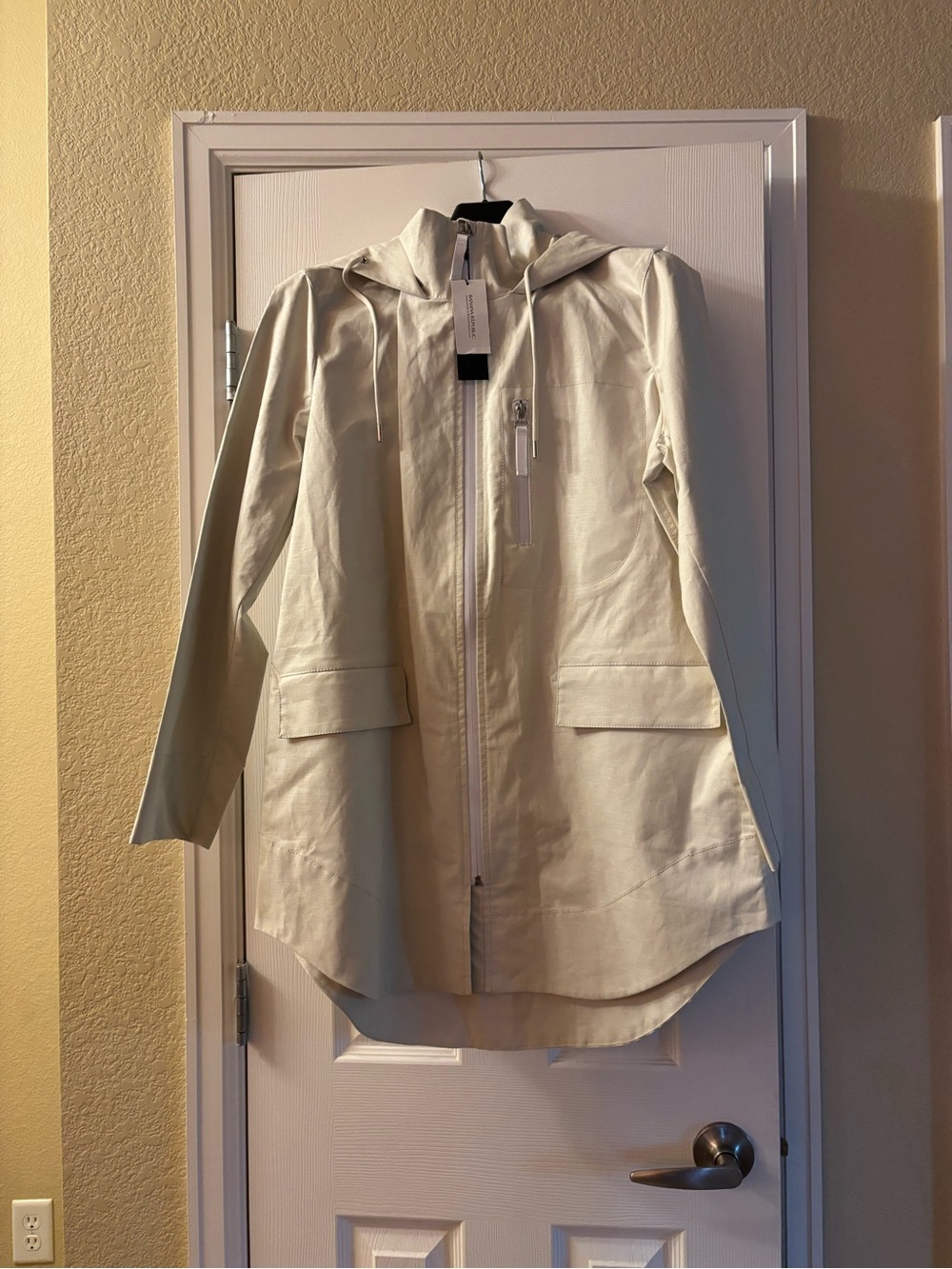 Banana Republic Linen-Cotton Blend Hooded Rain Coat Medium